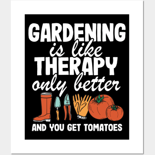 Gardening Is Like Therapy Only Better Funny Gardener Gift Plants Lover Posters and Art